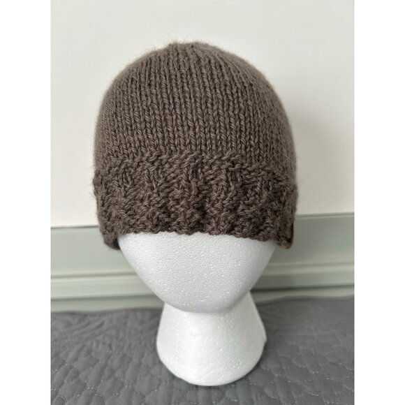 Love Nana Hand Knit 100% Alpaca Beanie Hat Mocha Brown OS - Picture 7 of 12
